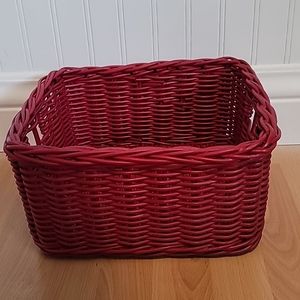 Pottery Barn Kids Small Red Sabrina Wicker Storage Basket